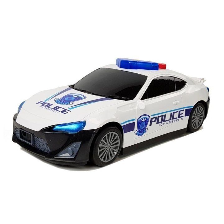 Policijos žaislinis automobilis su garažu ir garsais vaikams
