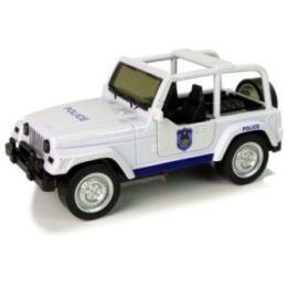 Žaislinis baltas visureigis policijos automobilis