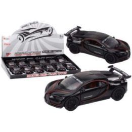 Metalinis sportinis žaislinis automobilis su garsu, juodas 1:32