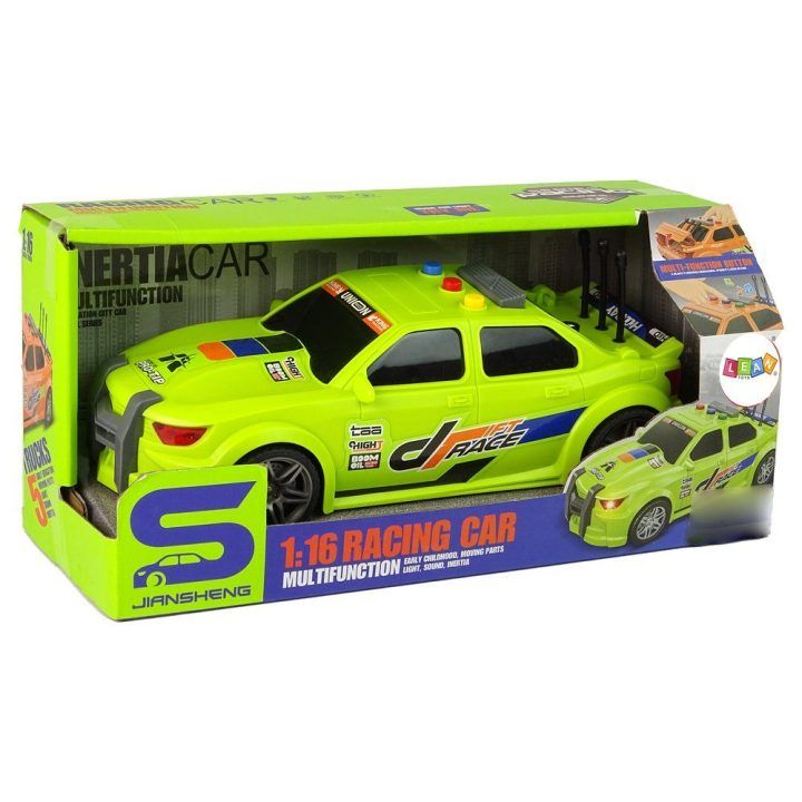 Žaislinis sportinis automobilis 1:16 su garsu, žalias