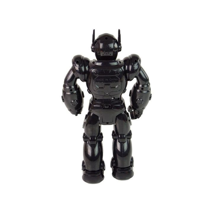 Interaktyvus juodas vaikščiojantis robotas su garsais ir šviesomis