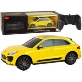 Radijo bangomis valdoma geltona Porsche Macan Turbo 1:24 Rastar