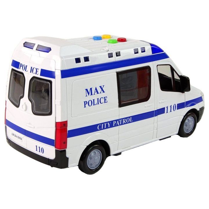 Policijos žaislinis automobilis su garsais ir šviesomis