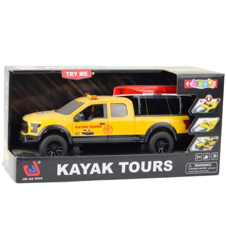 Geltonas visureigis su baidare ir garsais vaikams Jin Jia Toys