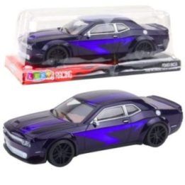Žaislinis lenktyninis automobilis su inercine pavara, violetinis
