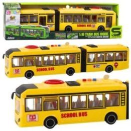 Geltonas žaislinis mokyklinis autobusas su garsais ir šviesomis 1:16