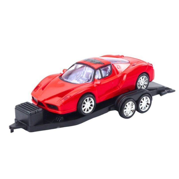 Žaislinis vilkiko ir sportinio automobilio rinkinys 59 cm
