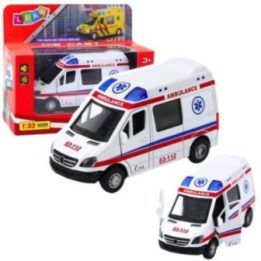 Greitosios pagalbos automobilio su garsais 1:32, baltas