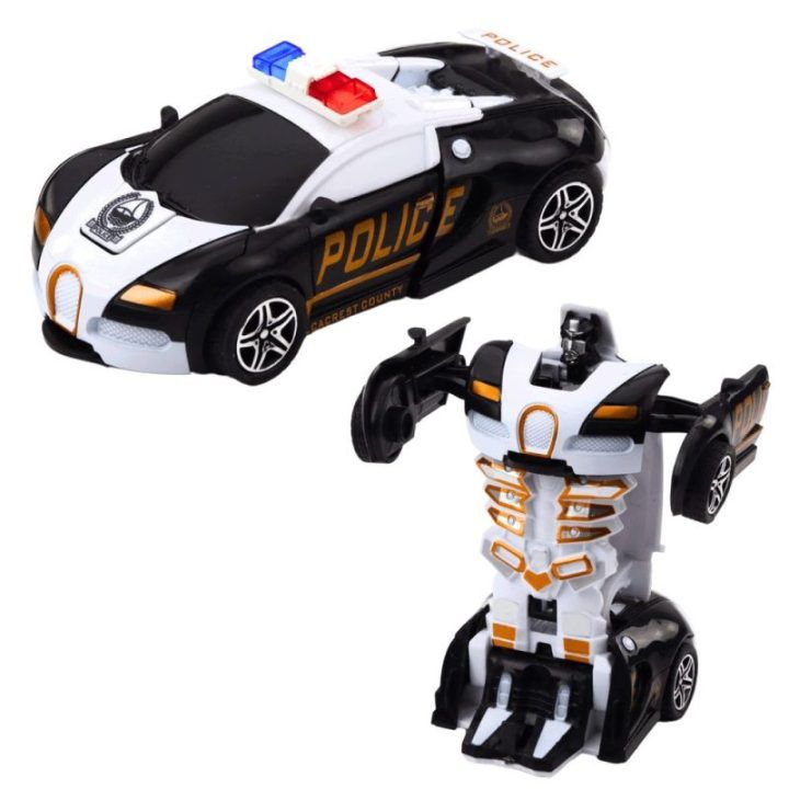 Transformeris policijos sportinis automobilis vaikams 2in1