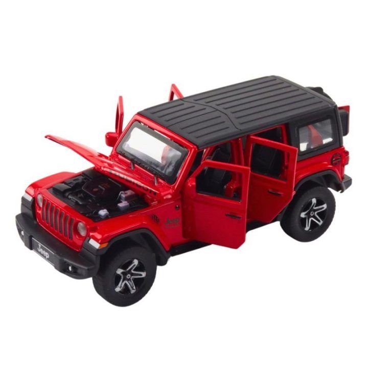 Automobilio ir kemperio žaislų rinkinys su garsais, raudonas, 1:32