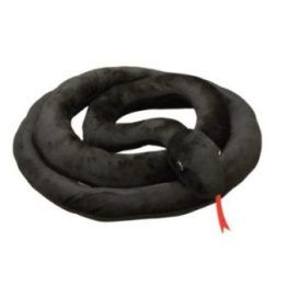 Juodas pliušinis gyvatės žaislas 110 cm