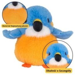Pliušinis paukštis mėlynos ir oranžinės spalvos 12 cm