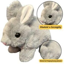 Pilkas pliušinis kiškutis žaislas vaikams 18 cm