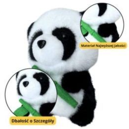 Pliušinis panda žaislas su bambuku, 18 cm