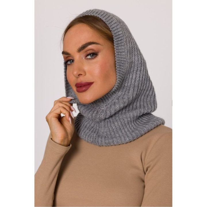 Pilka megzta balaklava Moe