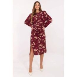 Gėlėta bordo spalvos suknelė Rue Paris