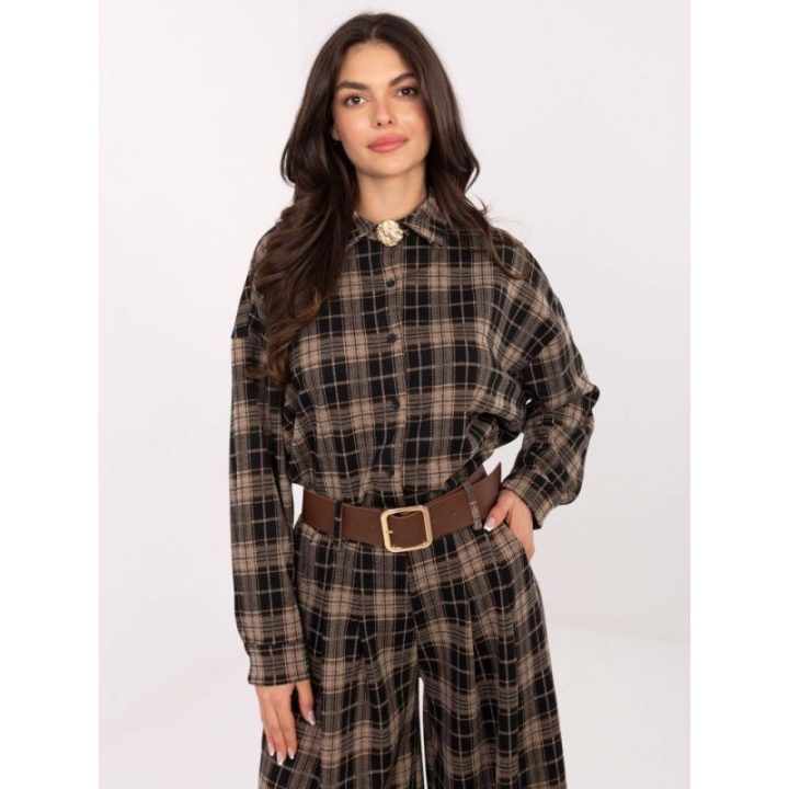 Languota smėlio spalvos marškinių suknelė