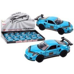 Sportinis automobilis 1:32 su mėlynu spoileriu – žaismingas pasirinkimas