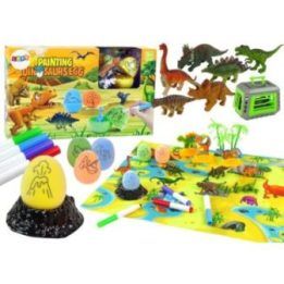 Rinkinys dinozaurų kiaušinių dažymui su dėže – kūrybiškiems nuotykiams ir žaidimams