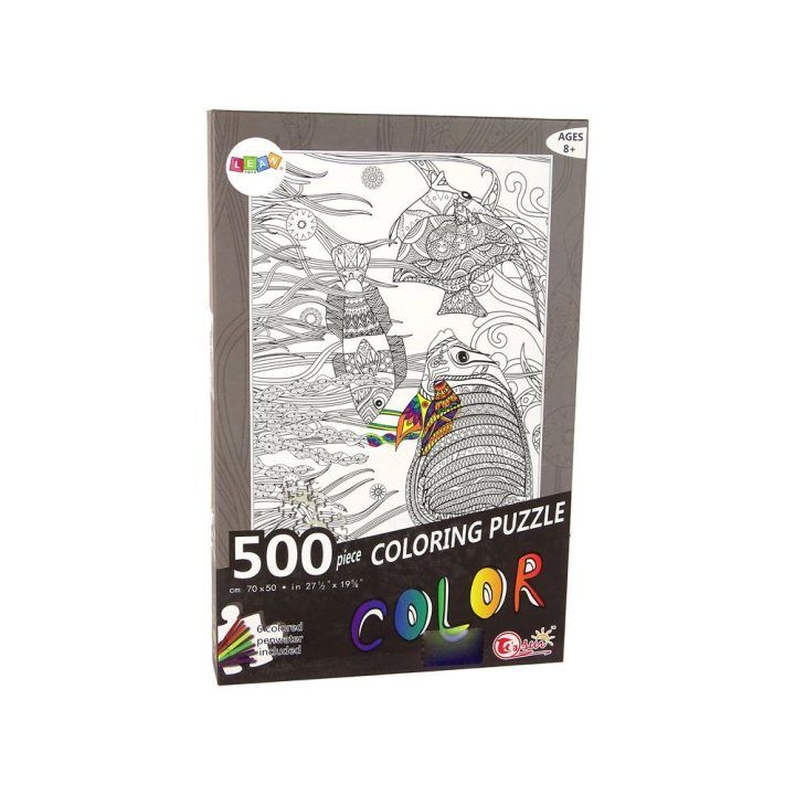 Dėlionė vandenyno žuvų 500 dalių – spalvinimui ir kūrybinei ramybei