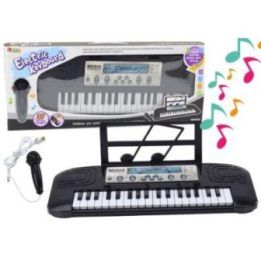 Elektrinis pianinas vaikams su mikrofono stovu – muzikiniam lavinimui ir žaidimams