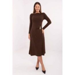 Suknelė šifoninė Makadamia Italy Moda – ruda