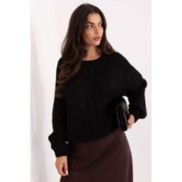 Megztinis pintas Makadamia Italy Moda – juoda