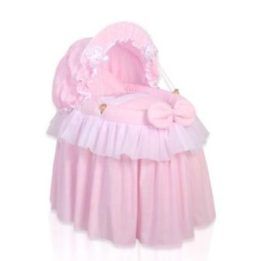 Lopšys lėlėms su gaubtu LITTLE PRINCESS rožinis – žaidimams ir rūpesčiui lėle