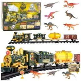 Žaislinis traukinys su dinozaurais, šviesomis ir garais Classic – nuotykiams ir žaidimams namuose
