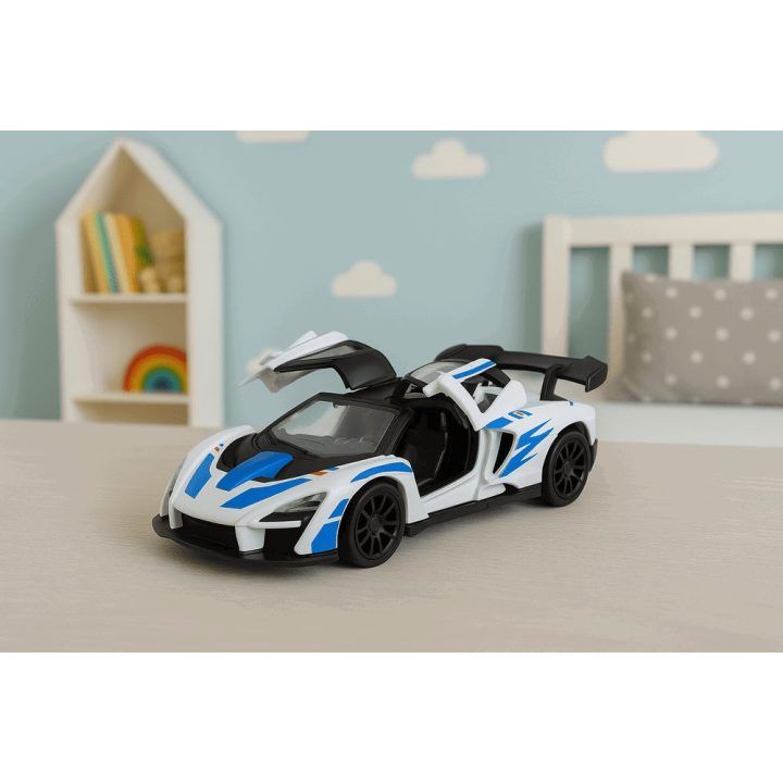 Žaislinis automobilis sportinis baltas 1:32 Metal Drive