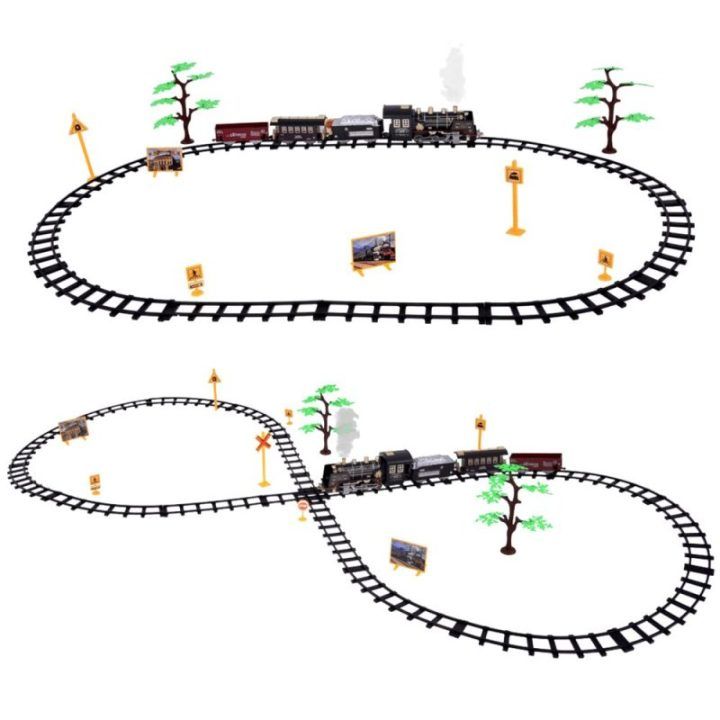 Žaislinis traukinys su pultu, garais ir garsais 22 dalių Railway Train Sets