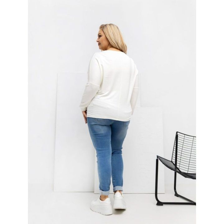 Palaidinė moteriška ecru spalvos plus size RV