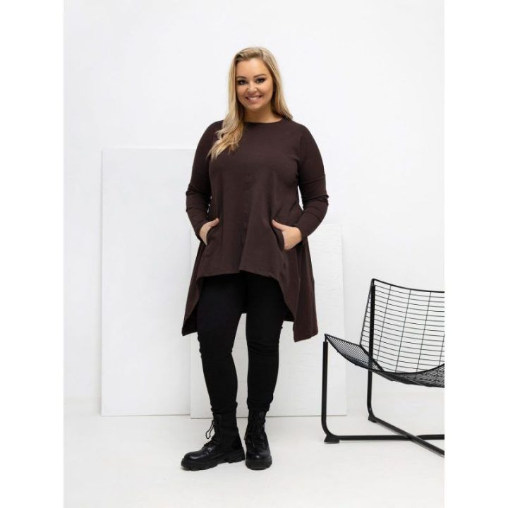 Palaidinė moteriška tamsiai ruda plus size RV