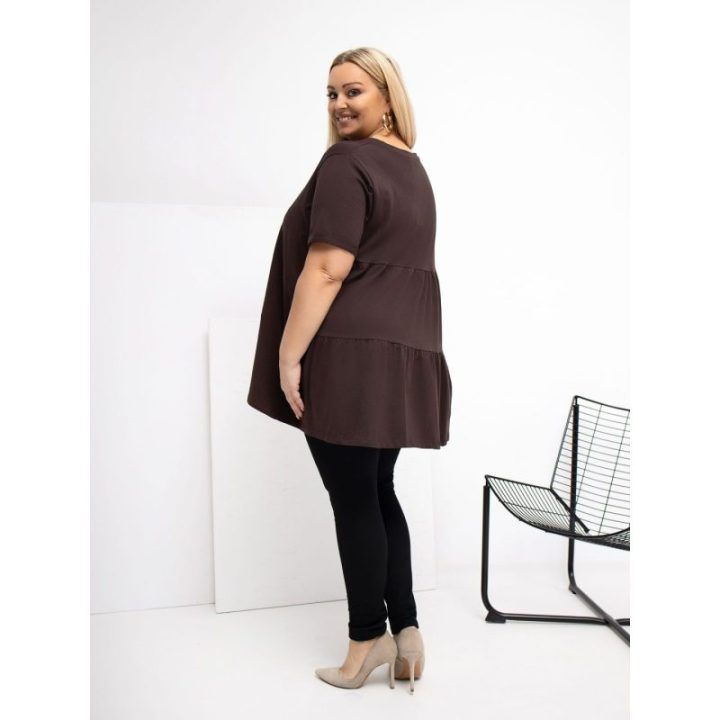 Palaidinė moterims plus size tamsiai ruda