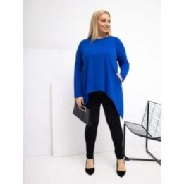 Tunika moterims plus size kobalto spalvos