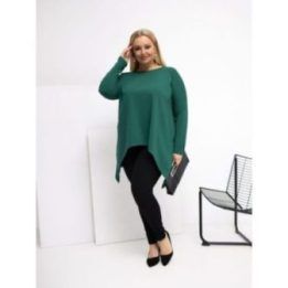 Tunika moterims plus size tamsiai žalia