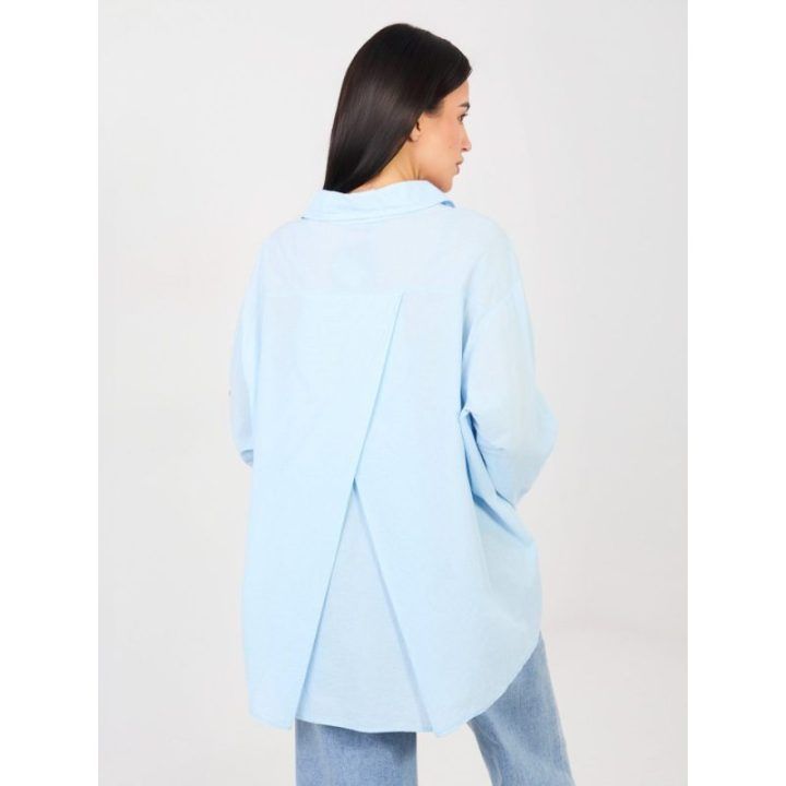 Marškiniai oversize šviesiai mėlyni