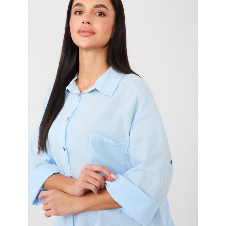 Marškiniai oversize šviesiai mėlyni
