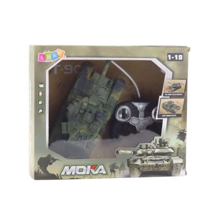 RC tankas su garsais ir šviesomis T90 1:18