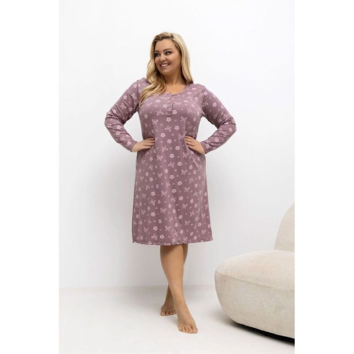 Moteriška naktinukų suknelė Plus Size Forever Pink
