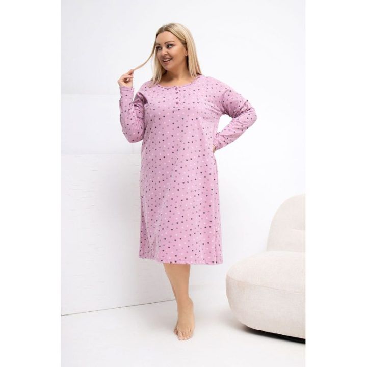 Moteriška naktinukų suknelė Plus Size Forever Pink
