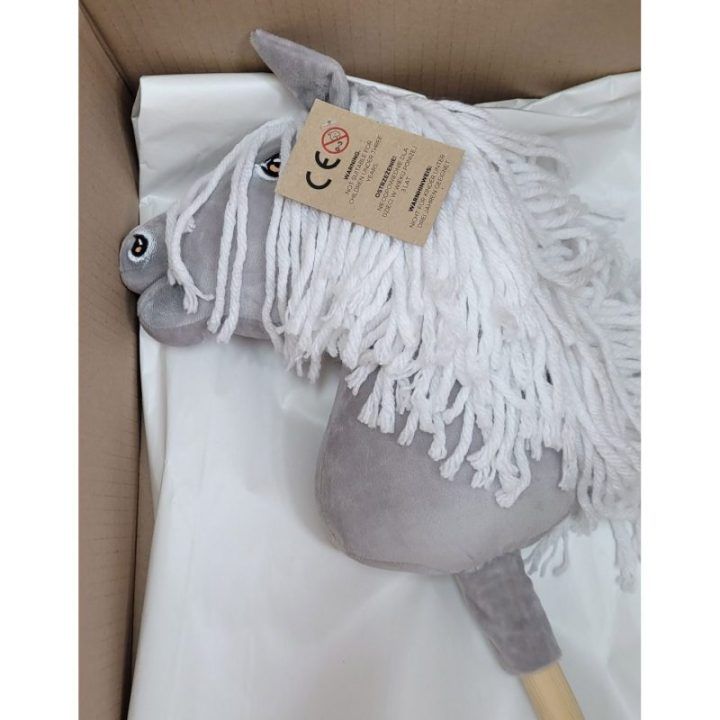 Hobby Horse pilkas arkliukas ant lazdos Premium A4