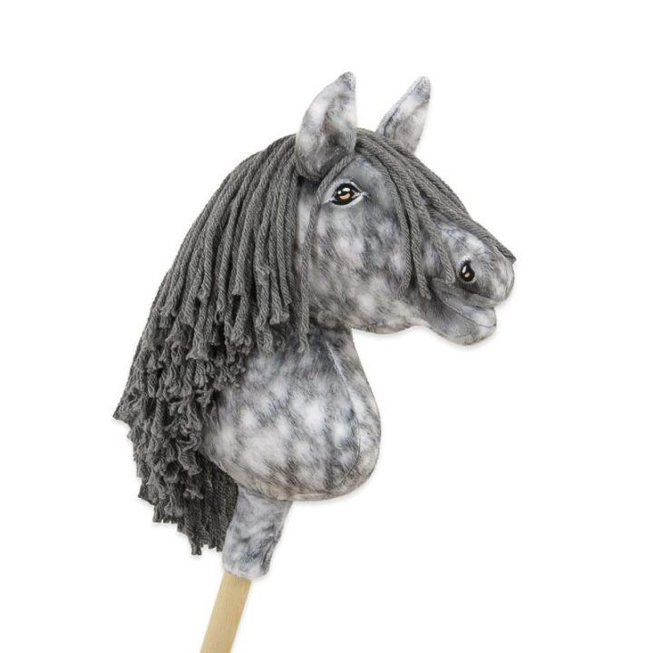Hobby Horse lazdelinis arkliukas dapple grey su pilka karčiais Premium A4