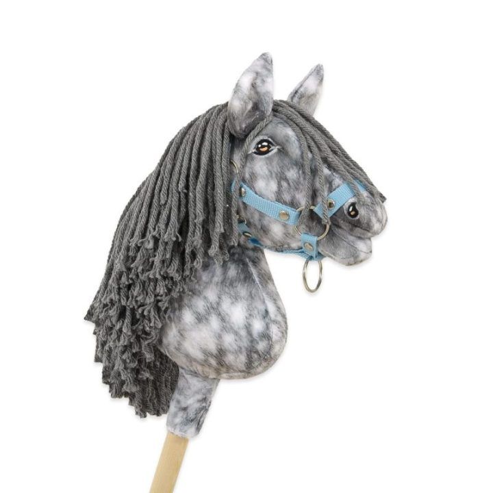 Hobby Horse lazdelinis arkliukas dapple grey su pilka karčiais Premium A4