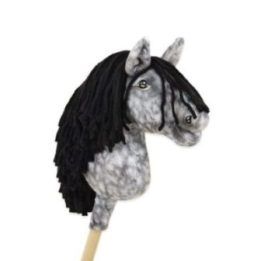 Hobby Horse lazdelinis arkliukas dapple grey su juoda karčiais Super Hobby Horse Premium