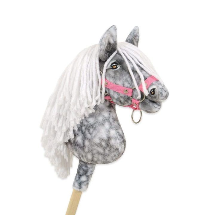Hobby Horse lazdelinis arkliukas su balta karčiene Super Hobby Horse Premium