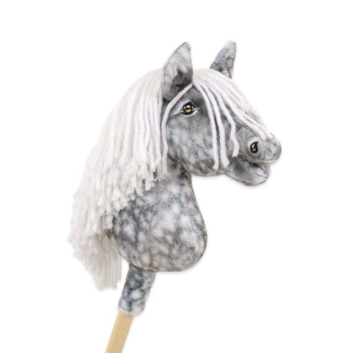 Hobby Horse lazdelinis arkliukas su balta karčiene Super Hobby Horse Premium