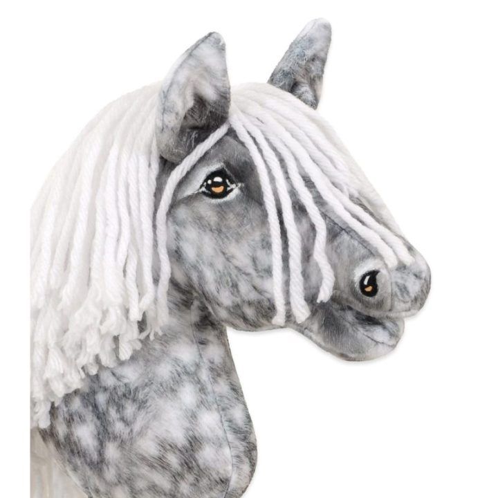 Hobby Horse lazdelinis arkliukas su balta karčiene Super Hobby Horse Premium