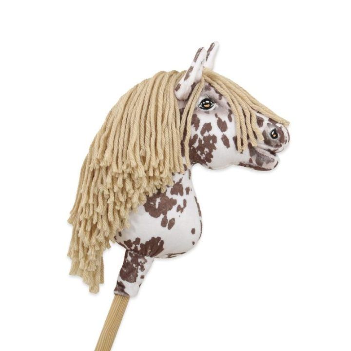 Hobby Horse lazdelinis arkliukas su ruda leopardine spalva ir smėlio karčiais