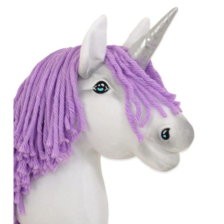 Vienaragis ant lazdos su violetine karčiais ir sidabriniu ragu Hobby Horse
